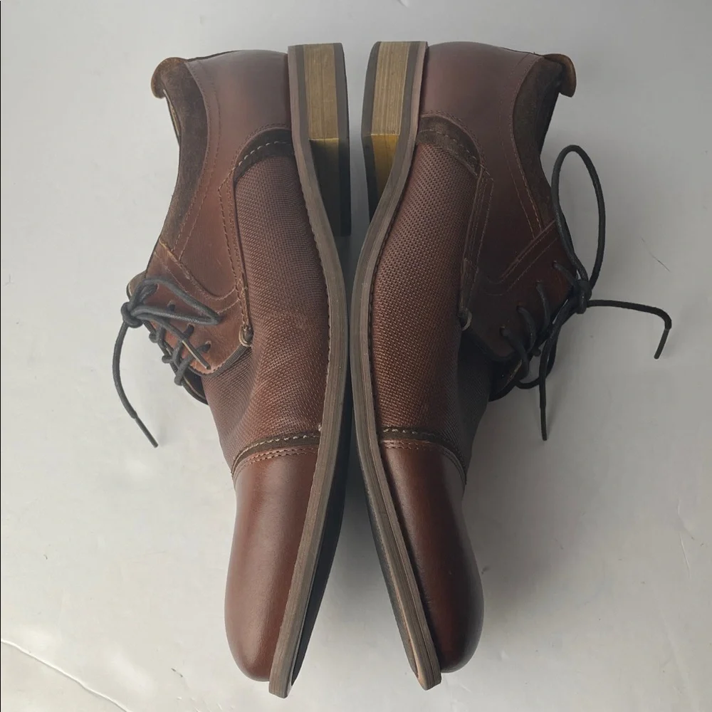 Sonoma Brown Leather Cap-Toe Dress Shoes